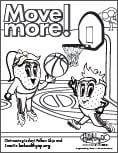 Move more! coloring page