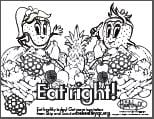 Eat right! produce coloring page