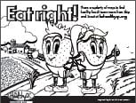 Eat right! farm coloring page